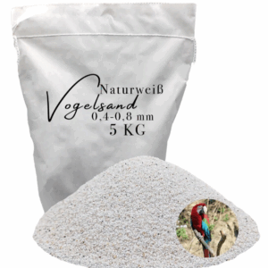 Vogelsand 0,4-0,8mm weiß keimfrei 5kg ohne Zusatzstoffe wie Anis und Grit