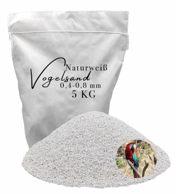 Vogelsand 04 08mm weiss keimfrei 5kg ohne Zusatzstoffe wie Anis und Grit 145628564716