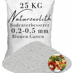 Zeolith 25kg 0,2-0,5mm Bodenverbesserer im Garten Obst Gemüse Kräuter Blumen