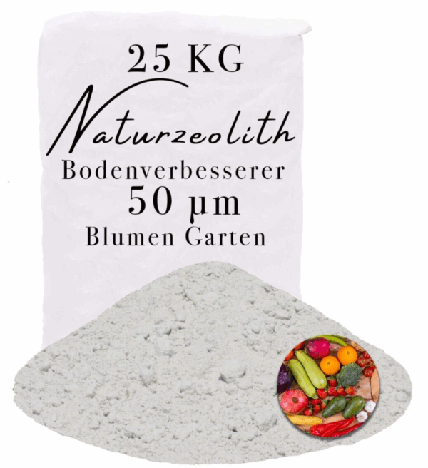 Zeolith 25kg Pulver 0 50m Bodenverbesserer im Garten Obst Gemuese feines Mehl 145684265256