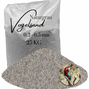 staubfreier feuergetrockneter grauer Vogelsand 25kg ohne Anis und Grit 0,2-0,5mm