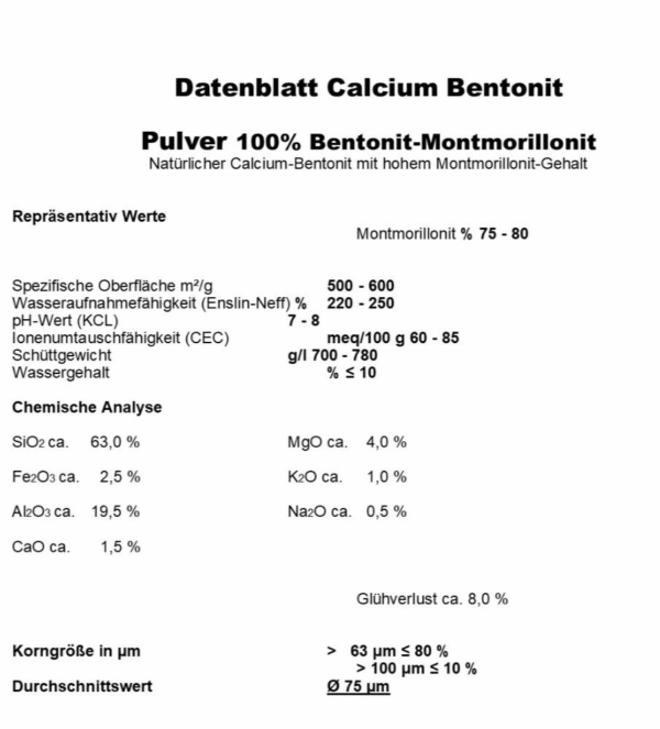 2000g Bentonit Pulver 75m Montmorillonit Naturmineral Mineralerde 2x1kg 145969754677 2