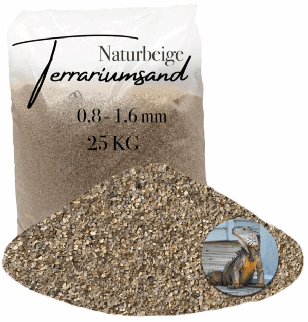 25 kg Terrariensand Terrariumsand 08 16mm grabfaehig Sand naturbeige Bodengrund 145719829817