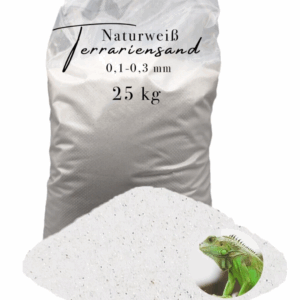 25 kg Terrariensand Terrariumsand naturweiss 0,1-0,3mm Bodengrund grabfähig Sand