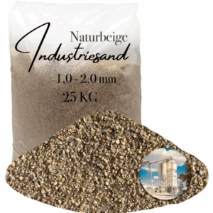 25 kg beiger Quarzsand Industriesand Kunstharz Einstreuung Füllsand 1,0-2,0mm