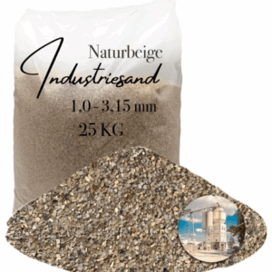 25 kg beiger Quarzsand Industriesand Kunstharz Einstreuung Füllsand 1,0-3,15mm