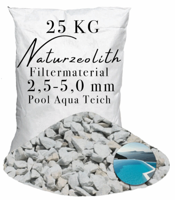 25kg Zeolith 25 50 mm Wasserfilterung fuer Pools Naturteiche Teichpumpen 145746028647