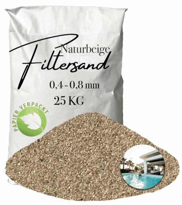AQUAGRAN Filtersand beige 25 kg 04 08 mm Papiersack Pool Filter Quarz Sand 145767876067