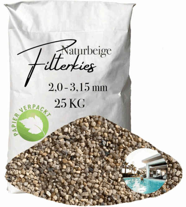 AQUAGRAN Filtersand beige 25 kg Filterkies Papiersack Pool Filter 20 315 mm 145767894257