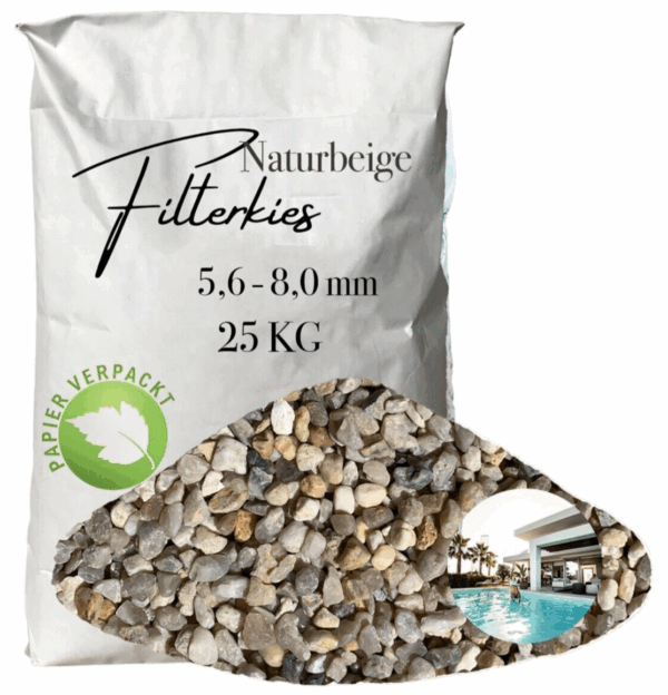 AQUAGRAN Filtersand beige 25 kg Filterkies Papiersack Pool Filter 56 80 mm 145767870477