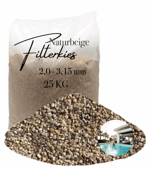 AQUAGRAN Filtersand beige 25 kg Filterkies natuerlicher Pool Filter 20 315 mm 145651562197