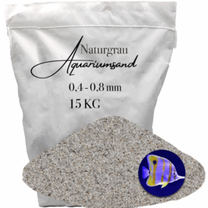 Aquariumsand 15 KG  Aquariumkies Aquariensand Bodengrund grau  0,4-0,8mm Sand