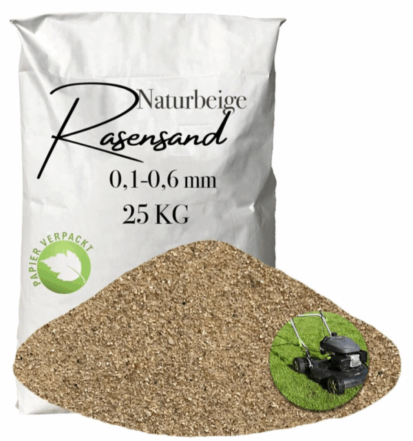 Rasensand Gartensand 25 kg Quarzsand fuer Rasenerde Bodenverbesserung Papiersack 145765780997
