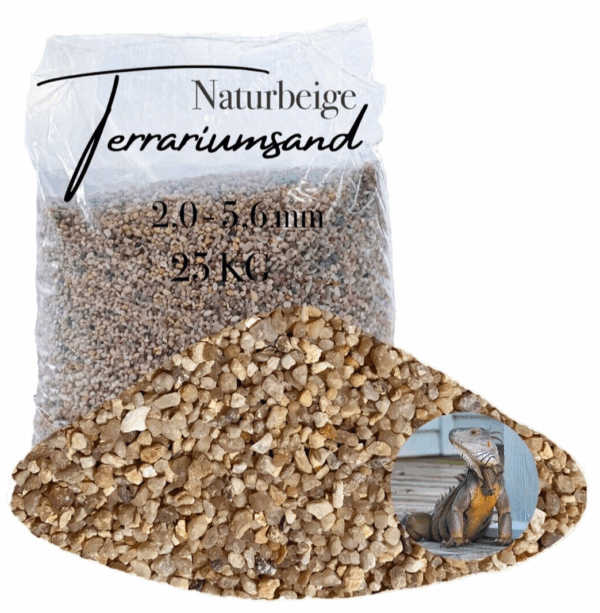 Terrariensand Terrariumsand Sand 25kg 20 56mm Bodengrund naturbeige grabfaehig 145719881517