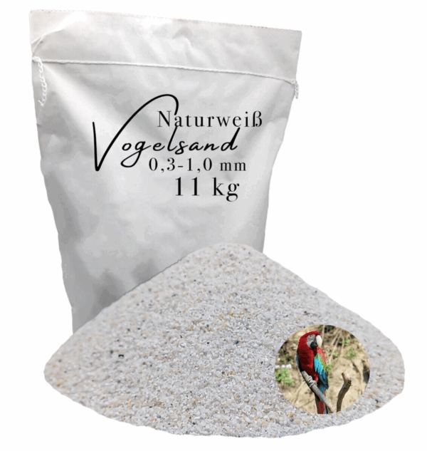 Vogelsand 03 10mm weiss keimfrei ohne Zusatzstoffe wie Anis und Grit 11 kg 146399930687