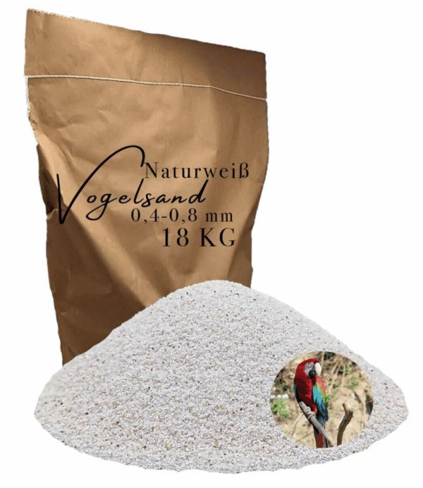 Vogelsand 04 08mm weiss 18kg keimfrei ohne Zusatzstoffe wie Anis und Grit 146399930707