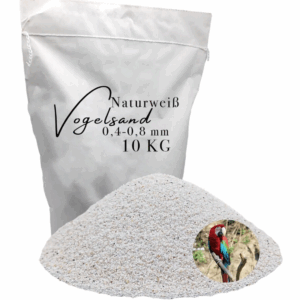 Vogelsand 10kg 0,4-0,8mm weiß keimfrei ohne Zusatzstoffe wie Anis und Grit