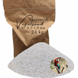 Vogelsand 24 kg 0,3-1,0mm weiß keimfrei ohne Zusatzstoffe wie Anis und Grit