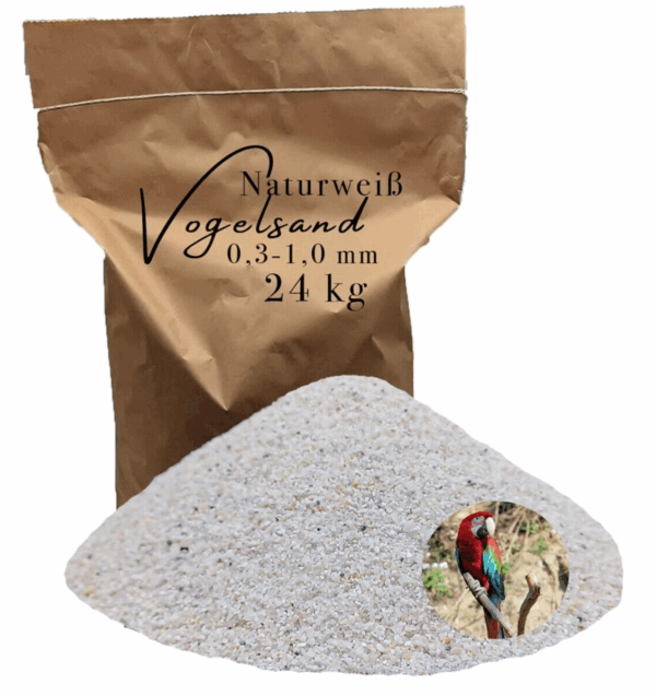 Vogelsand 24 kg 03 10mm weiss keimfrei ohne Zusatzstoffe wie Anis und Grit 146399930717