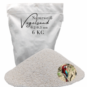 Vogelsand 6 kg 0,2-0,5mm weiß keimfrei ohne Zusatzstoffe wie Anis und Grit