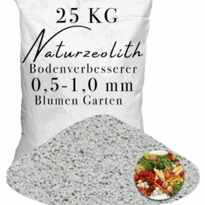 Zeolith 25kg 0,5-1,0mm Bodenverbesserer im Garten Obst Gemüse Kräuter Blumen