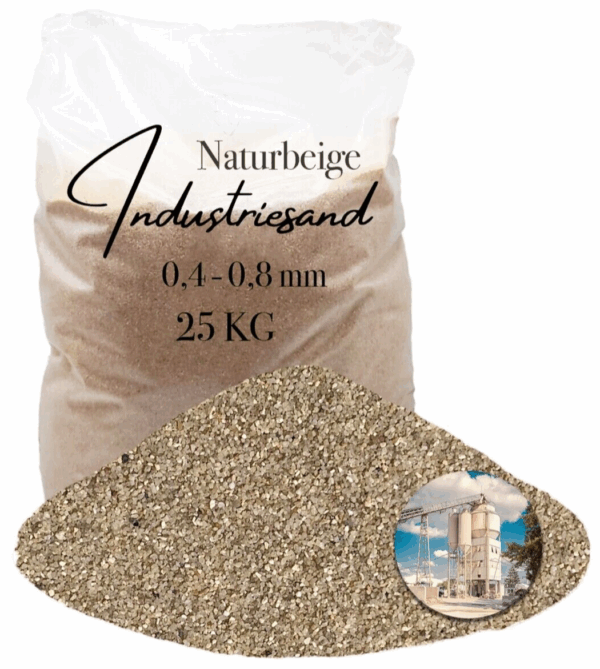 25 kg beiger Quarzsand Industriesand fuer Kunstharz Einstreung Fuellsand 04 08mm 145723507788