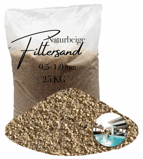 AQUAGRAN® Filtersand beige 25 kg 0,5-1,0 mm natürlicher Pool Filter Quarz-Sand