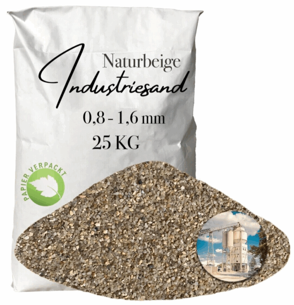 Industriesand Kunstharz Einstreuung 25 kg beiger Quarzsand Fuellsand 08 16mm 145821235188