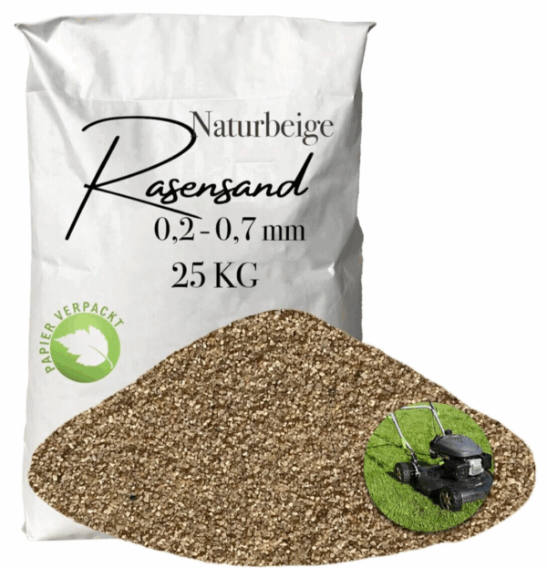 Rasensand Gartensand 25 kg Quarzsand fuer Rasenerde Bodenverbesserung Papiersack 145765764828