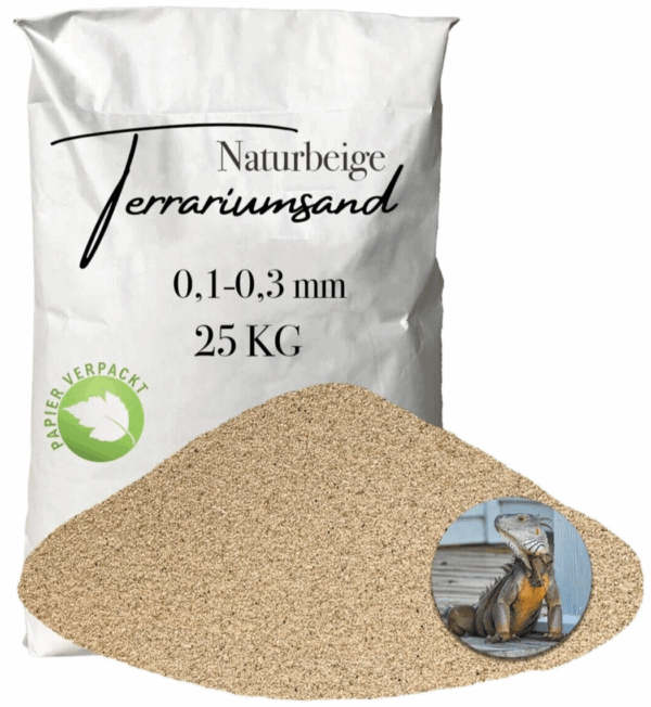 Terrariensand Terrariumsand 25 kg naturbeige 01 03mm Bodengrund grabfaehig Sand 145823244678