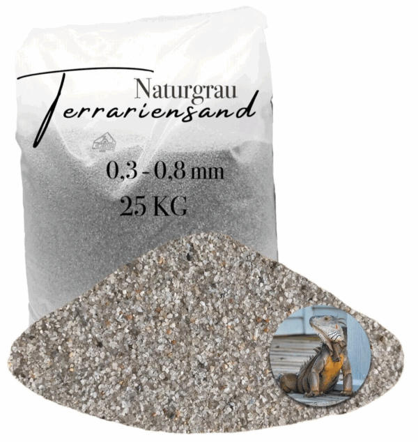 Terrariensand Terrariumsand Bodengrund grabfaehig Sand 25kg 03 08mm hellgrau 145840332888