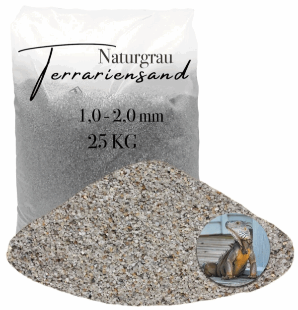 Terrariensand Terrariumsand Bodengrund grabfaehig Sand 25kg 10 20mm hellgrau 145840355588