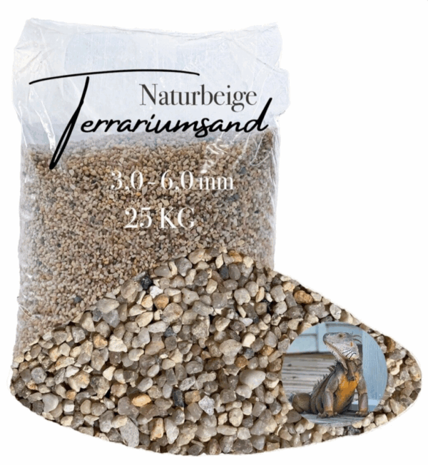 Terrariensand Terrariumsand Sand Bodengrund 25kg 30 60mm naturbeige grabfaehig 145719885938