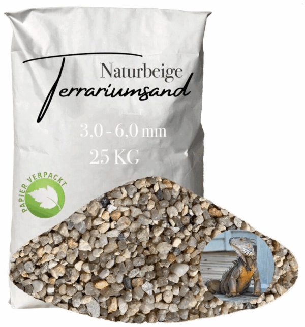Terrariensand Terrariumsand Sand Bodengrund 30 60mm naturbeige grabfaehig 25kg 145825444578
