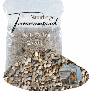 Terrariensand Terrariumsand naturbeige Bodengrund grabfaehig Sand 25kg 80 160mm 145719939028