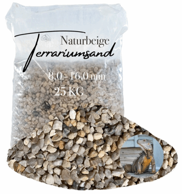 Terrariensand Terrariumsand naturbeige Bodengrund grabfaehig Sand 25kg 80 160mm 145719939028