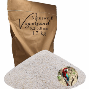 Vogelsand 02 08mm weiss 17 kg keimfrei ohne Zusatzstoffe wie Anis und Grit 146399930808