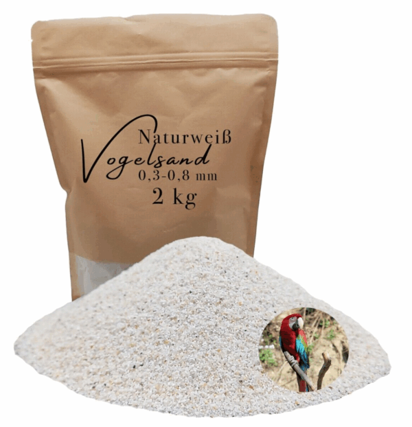Vogelsand 03 08mm weiss 2 kg keimfrei ohne Zusatzstoffe wie Anis und Grit 146399930778