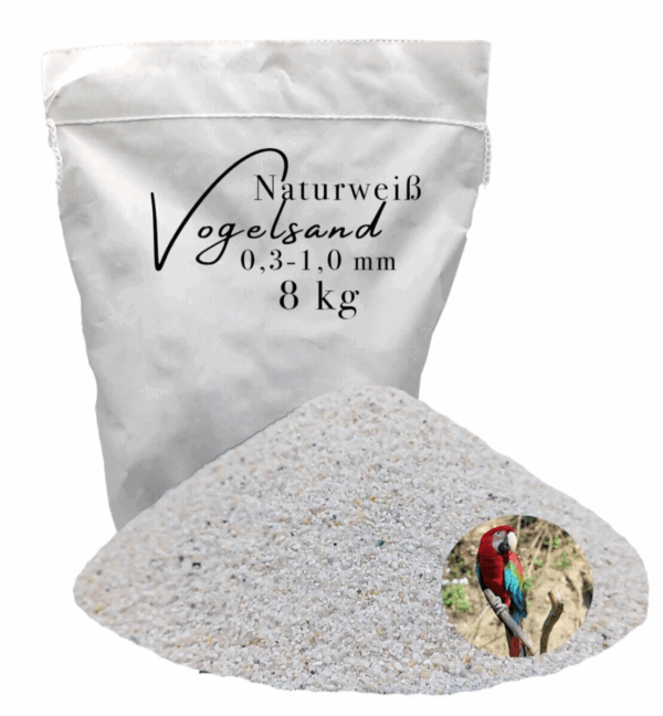 Vogelsand 03 10mm weiss keimfrei ohne Zusatzstoffe wie Anis und Grit 8 kg 146399930678