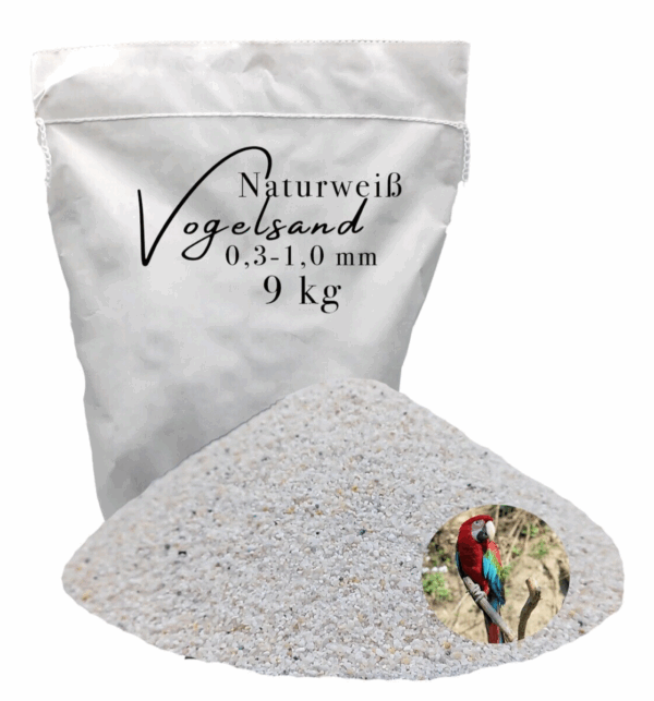 Vogelsand 03 10mm weiss keimfrei ohne Zusatzstoffe wie Anis und Grit 9 kg 146399930738