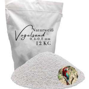 Vogelsand 0,4-0,8mm weiß keimfrei 12 kg ohne Zusatzstoffe wie Anis und Grit