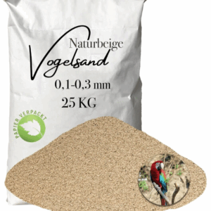 Vogelsand Einstreu Papageiensand beige 25kg ohne Anis und Grit 0,1-0,3 mm Papier
