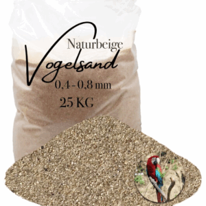natürlicher Vogelsand mittel 25kg kein Anis + Grit 0,4-0,8mm gewaschen entstaubt
