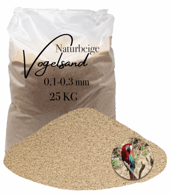 staubfreier feuergetrockneter Natur Vogelsand 25kg ohne Anis und Grit 01 03 mm 145676807078