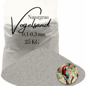 staubfreier feuergetrockneter grauer Vogelsand 25kg ohne Anis und Grit 0,1-0,3mm