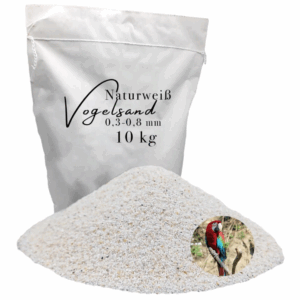 10 kg Vogelsand 0,3-0,8mm weiß keimfrei ohne Zusatzstoffe wie Anis und Grit