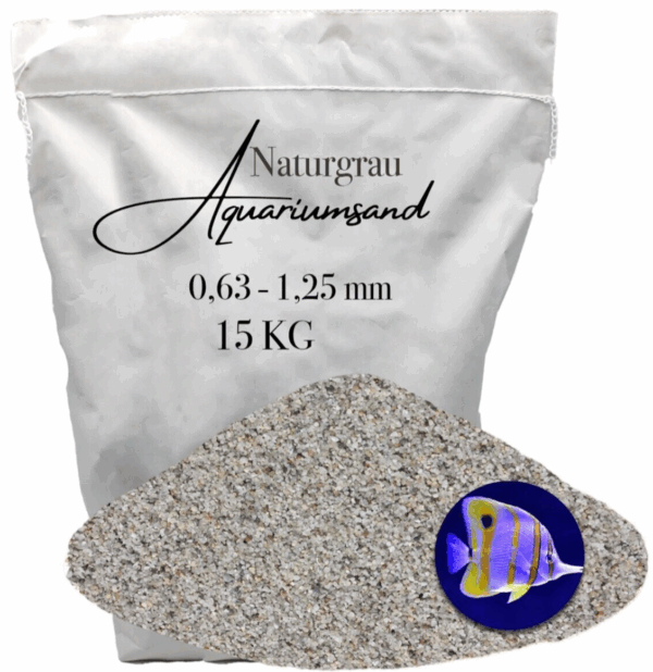 15 KG Aquariumsand Aquariumkies 0,63-1,25 mm Aquariensand Bodengrund grau sauber