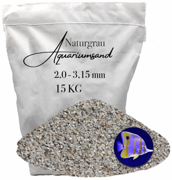15 KG Aquariumsand Aquariumkies 20 315 mm Aquarienkies Bodengrund Sand grau 145882942919