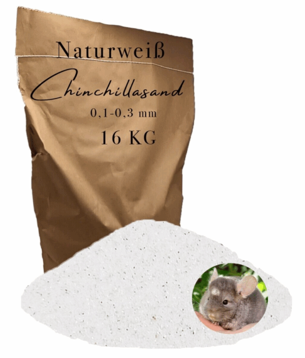 16 kg Chinchillasand weiss Badesand Staubbad Hamster Maeuse Ratten fein Fellpflege 146399930709
