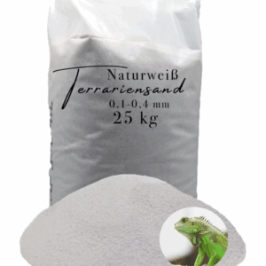 25 kg Terrariensand Terrariumsand naturweiss 0,1-0,4mm Bodengrund grabfähig Sand